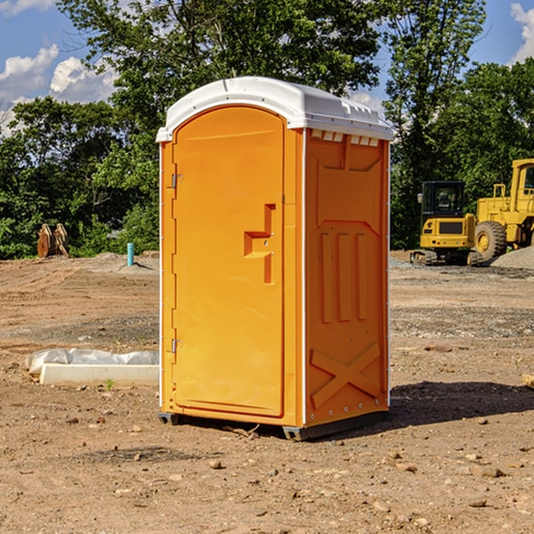 how often are the portable restrooms cleaned and serviced during a rental period in Wanblee South Dakota